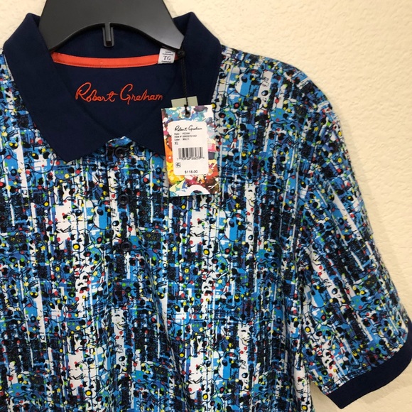 Robert Graham Pechia Short Sleeve Polo Shirt NWT - Picture 2 of 12